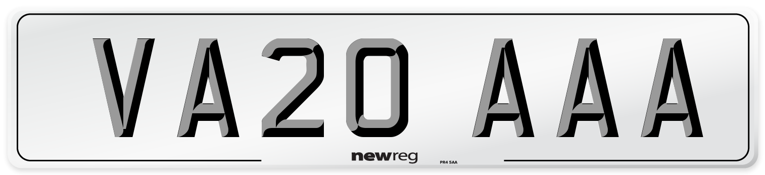 VA20 AAA Number Plate from New Reg